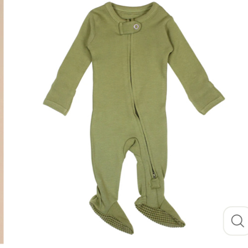 Organic 2-Way Zipper Footie in Sage – L'ovedbaby
