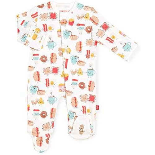 Magnetic Me Footie Pajamas - 100% Organic Cotton Baby Pajamas - Quick Magnetic Fastener Sleeper for Baby Boy and Girl