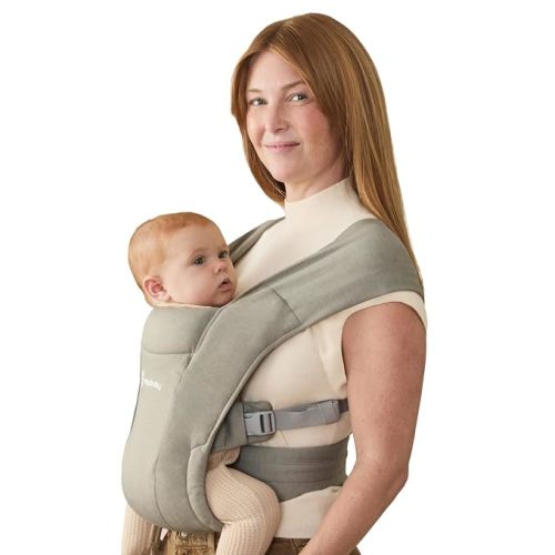 Ergobaby Embrace Newborn Baby Carrier for Infants 0-12 Months (7-25 lbs) - Ergonomic 2-Position Infant Carrier with Head and Neck Support, Hip-Healthy Positioning - Olive