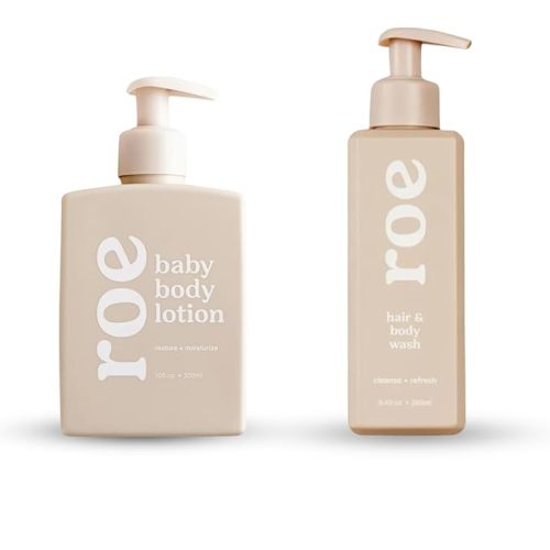 Roe Wellness- Baby Wash and Lotion | Great For Sensitive Skin Lightweight Moisturizing Lotion & Cleansing Body & Hair Wash