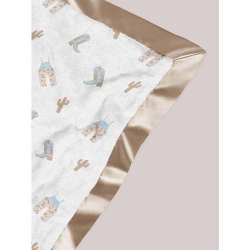 JuJuBe x Studio Oh! Ultra-Soft Thick Reversible Baby Blanket - Howdy Partner Blue