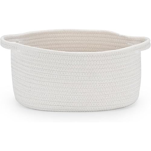Happyiren Medium Woven Cotton Rope Basket, Empty DIY Gift Basket for Burr