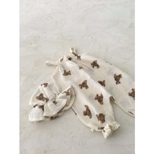 Teddy Bear Gauze Sleeveless overalls – My B.