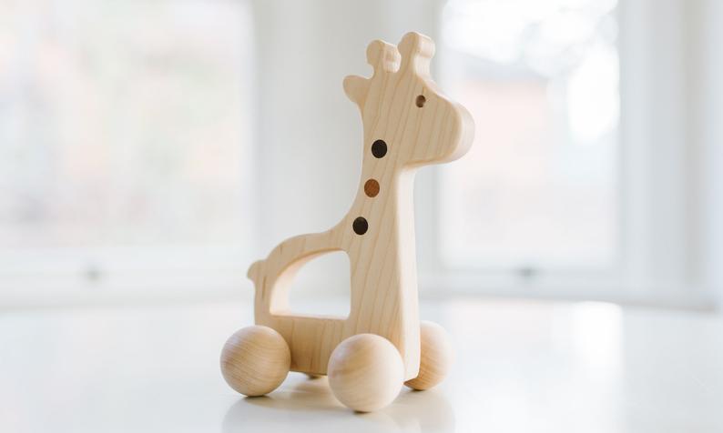 Wooden Push Toy - Giraffe