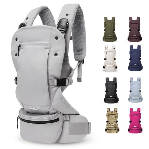 Colugo Baby Carrier - Baby Carrier Newborn to Toddler, Toddler Carrier, Adjustable, Lightweight, Breathable Carrier for Newborn to 33 Pounds (Cool Grey)