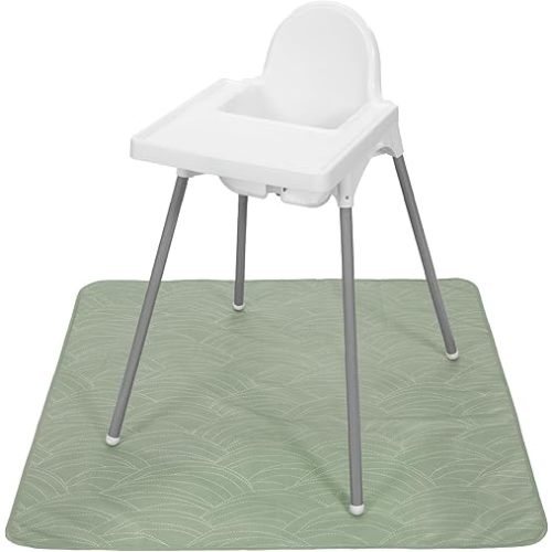 S&T INC. Baby Splat Mat for Under High Chair, Water Resistant Floor Mat, 42 Inches by 42 Inches, Sage Needlepoint