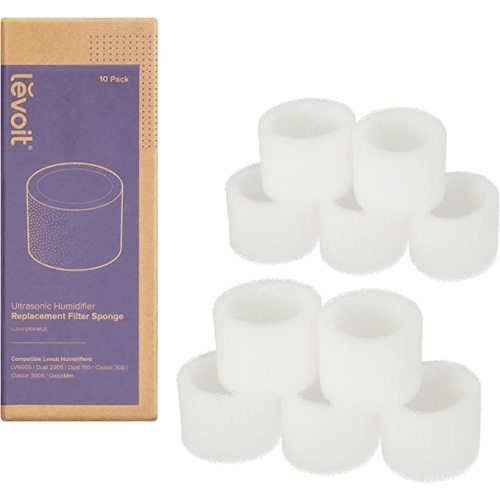 LEVOIT Top Fill Humidifier Replacement Filters, Capture Particles to Improve Humidification Efficiency, White,18x24, 10 Count (Pack of 1)