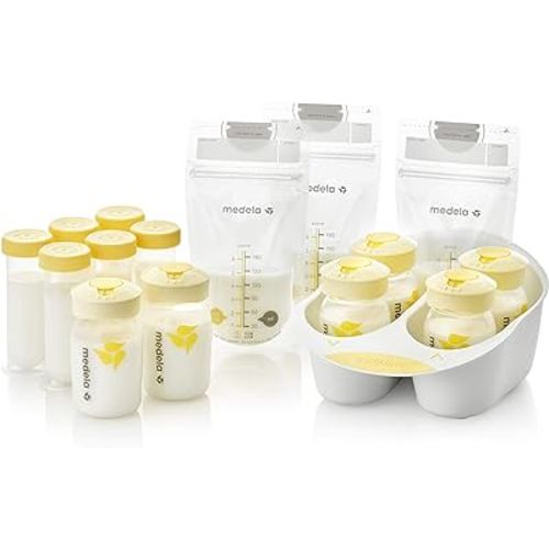 Medela Breast Milk Storage Solution Set, Breastfeeding Supplies & Containers, Breastmilk Organizer, Made Without BPA