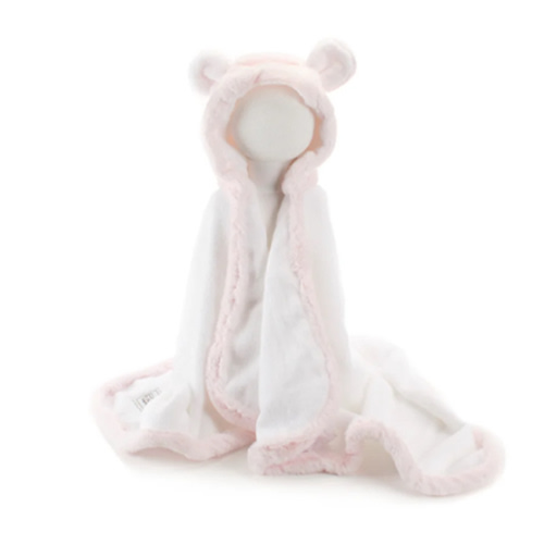 Little Giraffe - Baby Bath Towel - Plush Hooded Baby Towel - Newborn Bath Baby Essentials - 100% Cotton Towel - Luxury Baby Gifts - 24x41" - Pink