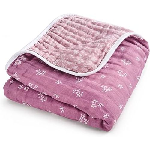 aden + anais Boutique 100% Cotton Dream Blanket, Muslin Baby Blanket for Boys & Girls, Unisex Toddler Bedding, Newborn Crib Blanket, Nursery Essential, Heritage Floral