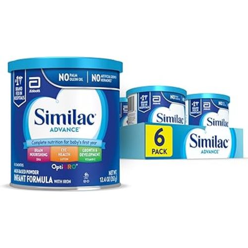 Similac Advance Infant Formula with Iron, Baby Formula Powder, 12.4-oz Can, Pack of 6