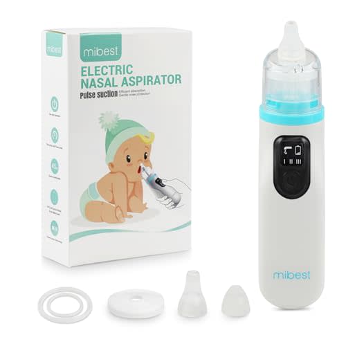 Mibest Nasal Aspirator for Baby - Electric Nose Suction for Baby - Booger Sucker for Toddlers - Electric Baby Nose Sucker with Anti-Backflow Patent - Ergonomic & Quiet - Waterproof Baby Nose Cleaner