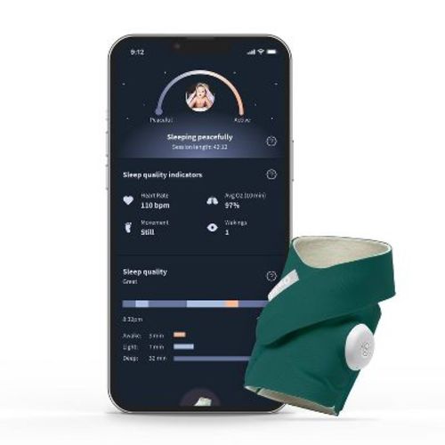 Owlet Dream Sock - Smart Baby Monitor With Heart Rate And Average Oxygen O2 As Sleep Quality Indicator - Mint
