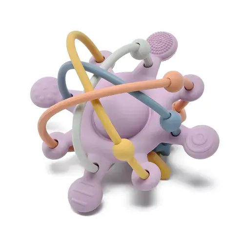 Little Rawr Silicone Rattle & Teether Wheel - Small - Pastel | Baby Bunting AU