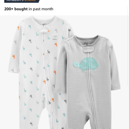 Simple Joys by Carter's Baby Neutral 2-Pack Cotton Footed Sleep and Play