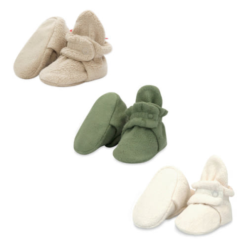 Cozie Fleece Baby Bootie 3 Pack - Khaki/Olive/Cream – Zutano