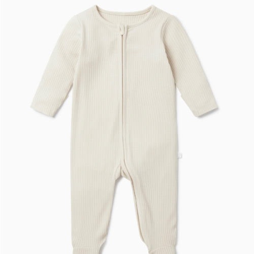 Ribbed Clever Zip Baby Footed Pajamas | Organic Onesies | MORI US
