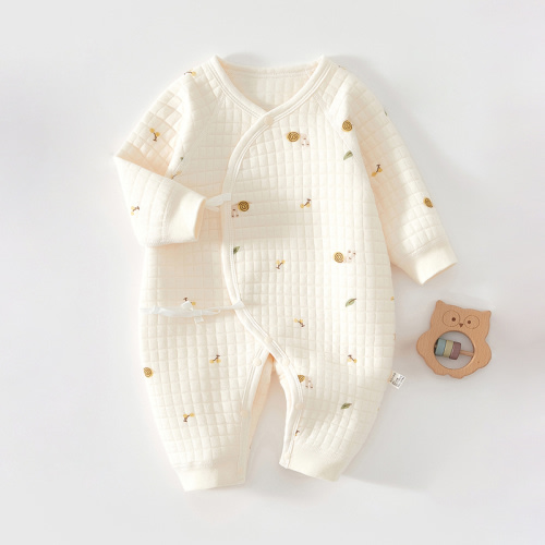 Baby Newborn Jungle Snail Quilted Romper