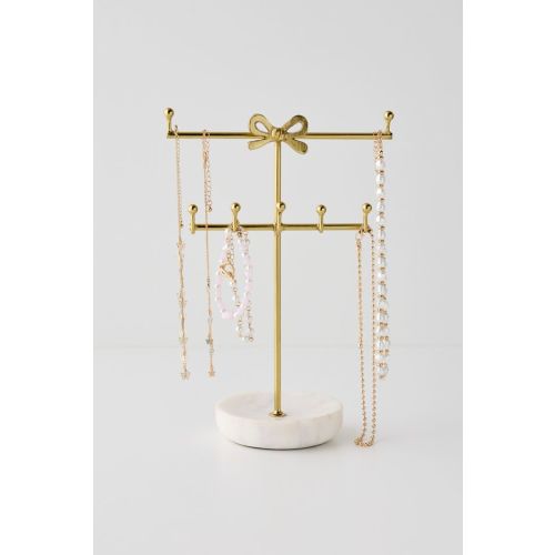 Serena Bow Marble Base Jewelry Stand