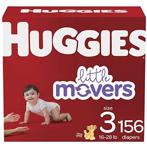 Huggies Baby Diapers, Little Movers, Multi-Color, Size 3, 156 Count
