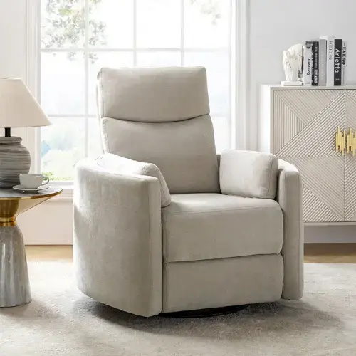 Monica Swivel Rocker Power Recliner with Movable Pillows - HULALA HOME