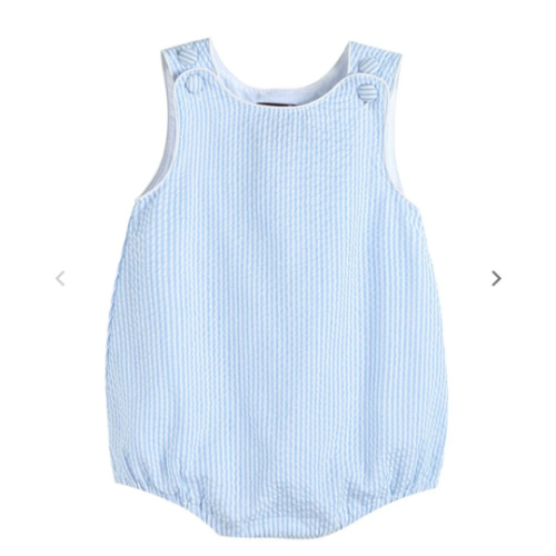 Classic Light Blue Seersucker Bubble Romper – Lil Cactus