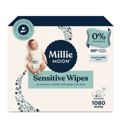 Millie Moon Sensitive Wipes (Hypoallergenic, Latex-Free) - 1080 Count
