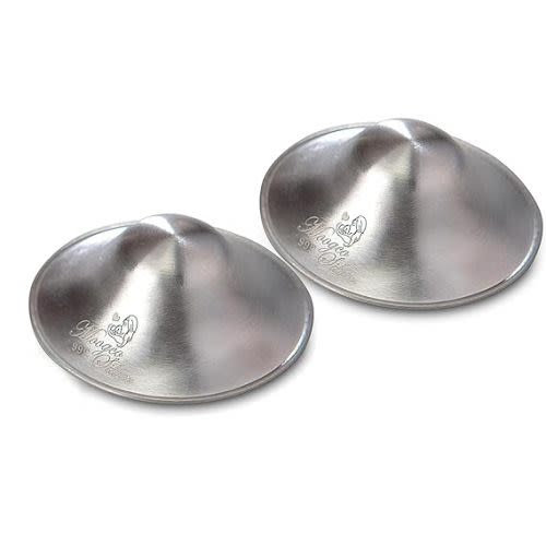 Moogco The Original Silver Nursing Cups - 999k Silver Cups - Nipple Shields for Nursing Newborn - Newborn Essentials Must Haves - Nipple Covers Breastfeeding - 999 Silver - 999k Regular Size