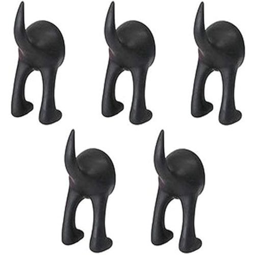 IKEA BASTIS 404.484.37 Dog Tail Hooks, Synthetic Rubber, Black, with The Hook You Transform an Unused Space into a Practical Storage Space, Pack of 5