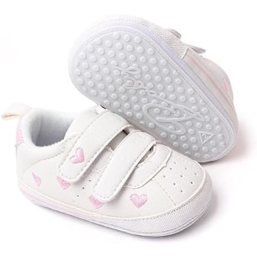 Clowora Baby Boys Girls Shoes Non-Slip Rubber Sole Sneakers Infant First Walking Toddler Crib Shoes Newborn Loafers Flats.