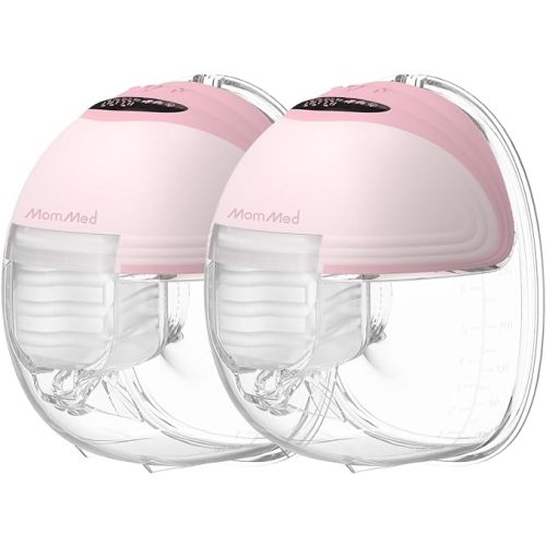 MomMed Wearable Breast Pump (Model S21) – Double Electric Hands-Free Breast Pump, Leak-Proof Design, 3 Modes (Stimulation, Expression, Auto) & 12 Vacuum Levels, Portable and Quiet