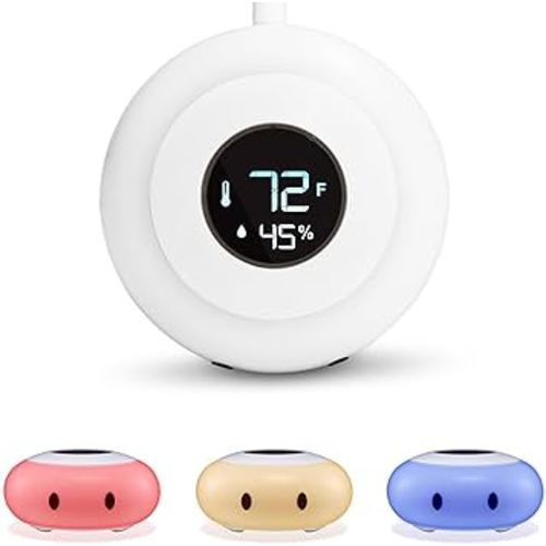 LittleHippo Kelvin Room Thermometer, Hygrometer and Color Changing Night Light - Indoor Temperature Monitor - Digital Thermostat and Humidity Gauge - Home Thermometer for Kids Bedroom or Nursery