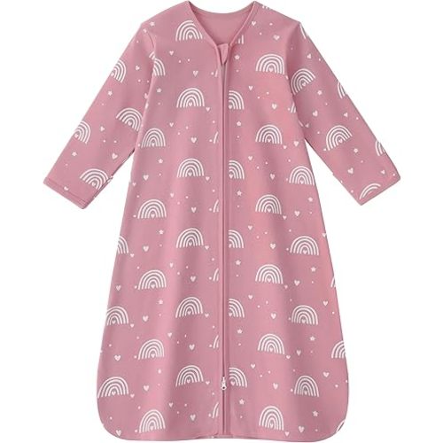 Baby Sleep Sack 0-6 Months Long Sleeve 0.5 Tog Pink Rainbow-1 Pack