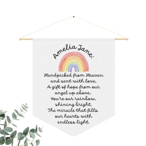 Rainbow Baby Gift, Rainbow Baby Artwork, Handpicked from Heaven, Personalized gift New Mom, baby name sign, Baby Name Decor, Newborn Name