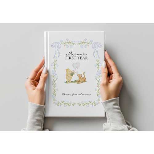 Personalized Baby Milestone Journal | Vintage Pooh & Friends Floral Keepsake  Custom Name Baby Memory Book for First Year  Newborn Gift Idea