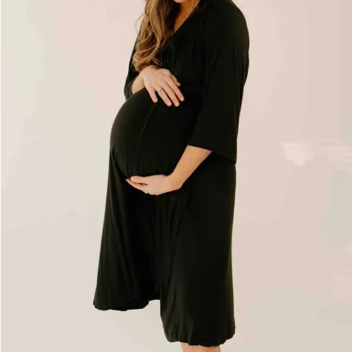 Lila Labor & Postpartum Gown in Midnight Blue