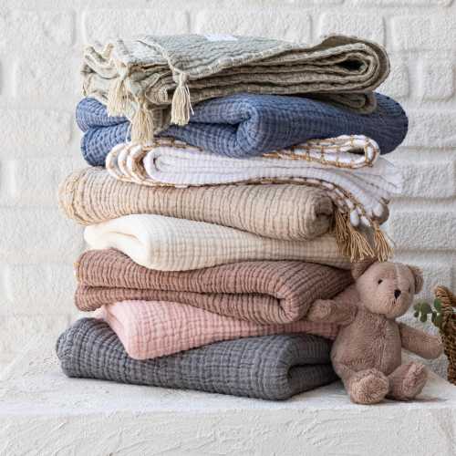 Organic Muslin Baby Blanket, GOTS Certified Cotton Baby Quilt, Newborn Gift, First Time Mom Gift, Baby Shower Gift, Soft Muslin Swaddle