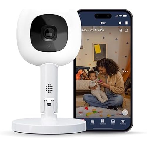 Nanit Pro Smart Baby Monitor & Flex Stand - 1080p Secure Wi-Fi Video Camera, Sensor-Free Sleep Breathing Motion Tracker, 2-Way Audio, Sound Alerts, Night Vision, and Band White