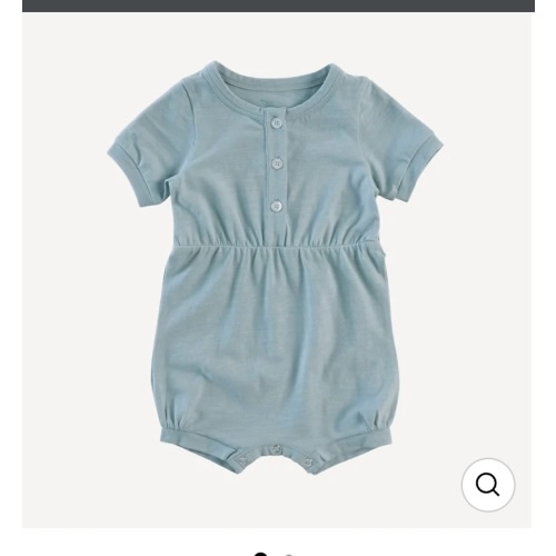 short sleeve gathered shortie | blue smoke | organic cotton slub