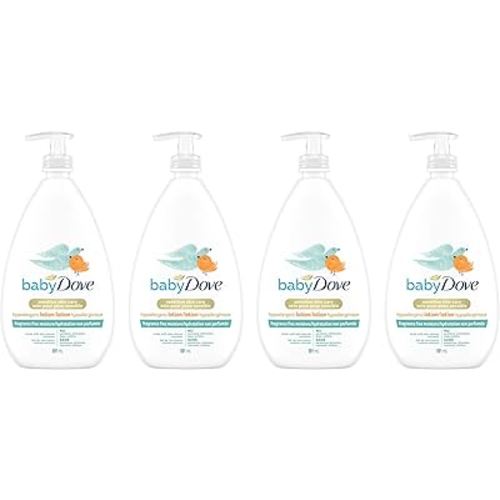 Baby Dove Baby Lotion for sensitive skin care Fragrance Free Moisture hypoallergenic body lotion 591ml (Pack of 4)