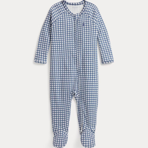 Ralph Lauren Gingham Cotton Footed Coverall