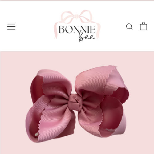 Rose Mauve Scallop Edge Grosgrain Bow