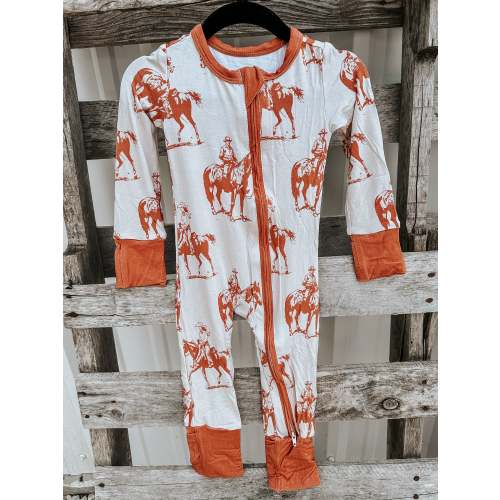 Rust Cowboy Bamboo Onesie