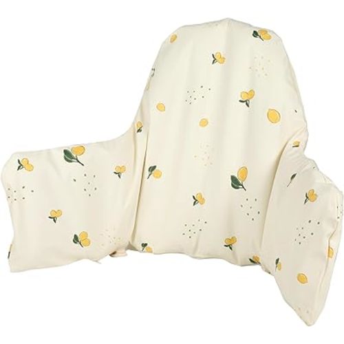 High Chair Cushion with Cover Pad for IKEA Antilop Babies Toddlers Inflatable & Reversible Built-in Inflatable Cushion Lemon White