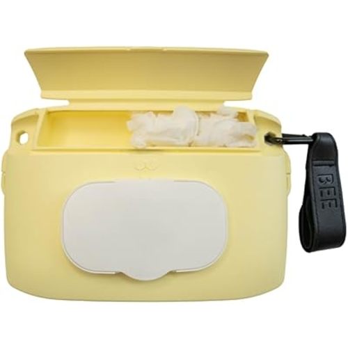 BEEKEEPR Baby Wipes Holder, On The Go Travel Wipes Case, Holds Up to 60 Wipes, Portable Wipes Dispenser, Includes Temporary Trash Compartment, Dishwasher Safe, Keep in Car, Diaper Bag