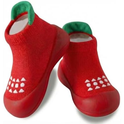 Hstyle Baby Sock Shoes Toddler Walking Shoes Infant Non-Slip Slippers Soft Rubber Sole Sneakers for Baby Boys Girls