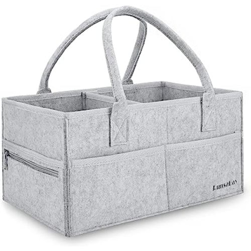 Runsabay. Baby Diaper Caddy Organizer - Portable Nursery Storage Basket Bin for Changing Table - Car Organizer for Diapers - Best Shower Gift Basket for Newborns Registry - Large
