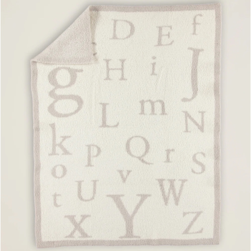 CozyChic® ABC Blanket - Stone/Cream