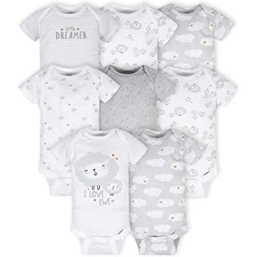 Gerber unisex-baby 8-pack Short Sleeve Onesies Bodysuits