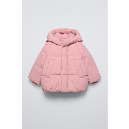 HOODED QUILTED JACKET - Pink | ZARA United States